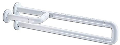 MRDAER Badesitze Badhocker Badstützschiene U-Typ Edelstahl Rutschfester Behinderter Old Man Barrierefreier Urinalhandlauf/Sicherheitsstütze Doppelrohrschiene 65 cm * 10 cm für Dusche/Bad