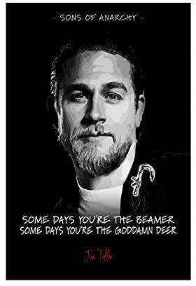 Sons of Anarchy TV-Show Filmposter mit Zitat von Jax Teller, 3 Leinwand-Wandkunst, Wanddekoration für Wohnzimmer, Heimdekoration, 40 x 60 cm