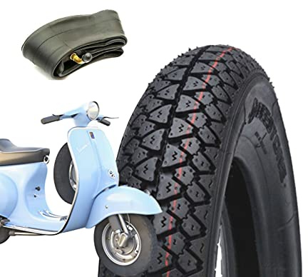 CAOUTCHOUC COUVERTURE 3.50-10 + CHAMBRE POUR VESPA 125 150 200 PX ARCOBALENO Pneu DEESTONE 51J D795 4PR E4