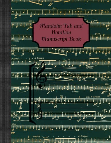 Mandolin Tab and Notation Manuscript Book: 8.5 x 11 120 page Blank Mandolin Tab and Notation for the mandolin (Blank manuscript book series)