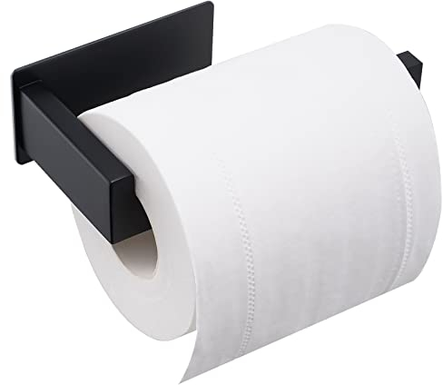 Eowihor Toilettenpapierhalter Ohne Bohren, Selbstklebend Toilettenpapierrollenhalter Edelstahl Klopapierhalter Wc Halter Rollenhalter Klorollenhalter für Küche und Badzimmer, Schwarz