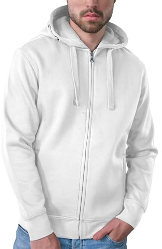 HRM Veste à Capuche Premium pour Hommes, Blanc, Taille XL I Sweat à Capuche Homme, Commerce Équitable, 320 g/m² I Hoodie Homme en 70% Coton et 30% Polyester Recyclé