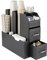 Baroni Home Coffee Station Porta Caffè Professionale, 11 scomparti, Porta Capsule con Divisione a Scomparti, capacità 55 capsule, Organizzatore per Caffetteria con Cassettiera, Nero