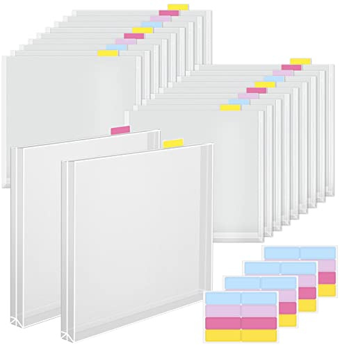 Caydo Papier-Organizer mit Registerkarten und Seitenfalte unten, transparent, für Scrapbooking, Vinyl, Karton, 30,5 x 30,5 cm, 20 Stück
