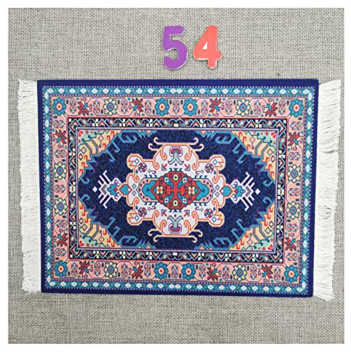 Egurs Mauspad Teppich Muster Perser Stil Orientteppich Mini Teppich Untersetzer mit Quaste Computer Zubehör Bunte Glasuntersetzer Glascoaster 54#