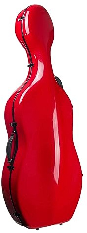 COYOUCO Cello Case, Cello Hartschalenkoffer für 4/4 professionelle Cellotasche in voller Größe mit Rucksack und Rädern, Rot
