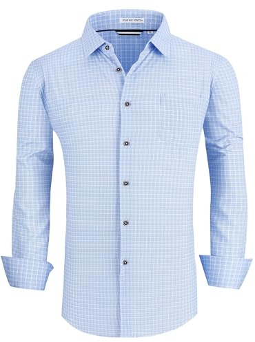 Alex Vando Herrenhemden mit Knopfleiste, knitterfrei, 4-Wege-Stretch, bedruckt, Business-Casual-Hemd, XX-Large