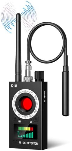 Lvozize Detector de Camaras y Microfonos Ocultos, 4 en 1 Detector - Anti Spia/Anti Listening/Anti GPS Tracking/Anti Eavesdropping, Wireless Detector para Oficina, Automóvile, Conferencia, Hotele