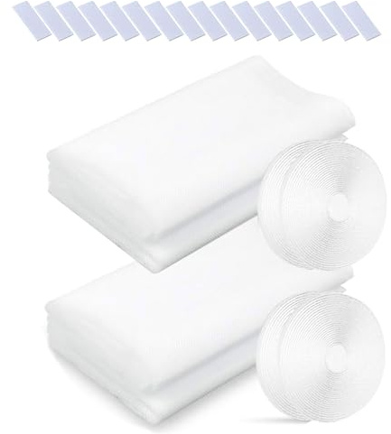 Toile Moustiquaire,Moustiquaire Fenetre 4 Pièces Rouleau Insect Moustiques,Protecteur Filet Maille Rideau De Fenêtre 130x150cm Écran Standard pour Fenêtre Blanc