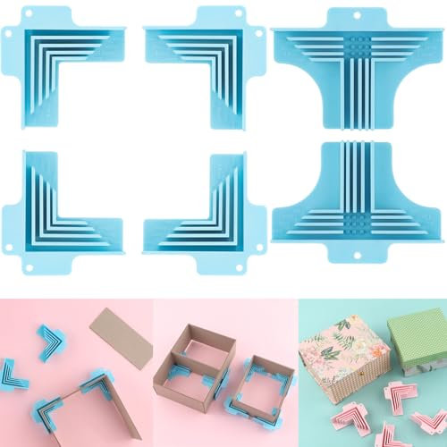 6 Pack Corner Guides for Chipboard Boxes,Right Angle Clamp Tool Assembly Clamps for Gluing Papers Card Making Positioning Squares Scrapbooking Tool Suitable for 1mm,1.5mm,2mm and 3mm Thicknesses Paper
