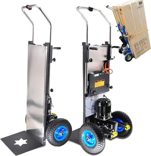 Sube-escaleras eléctrico, Sube-escaleras con Carretilla de Mano, Carretilla Que Ahorra Mano de Obra con Mango telescópico, 1200 W, batería extraíble de 48 V/36 Ah, Carga de 400 kg