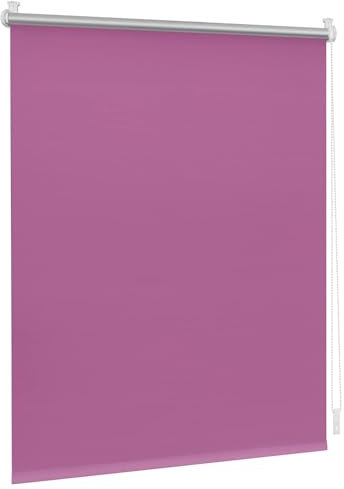 Rollo für Fenster Ohne Bohren 90 x 110 cm Hitzeschutz Und Sichtschutz, Verdunkelungsrollo Klemmrollo Thermorollo Flexibler Seitenzug Easyfix Rollo für Tür & Fenster, Rosa