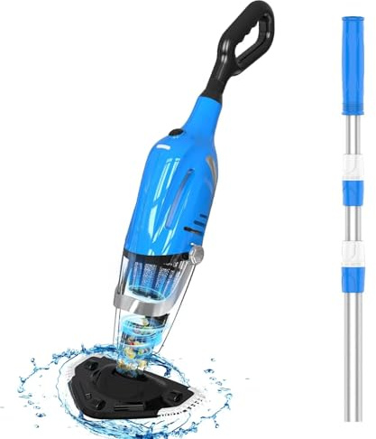 Aspiradora de piscina recargable inalámbrica 3 en 1, limpiador de piscina de mano, ideal para spas, jacuzzis y piscinas pequeñas para arena y escombros (azul)