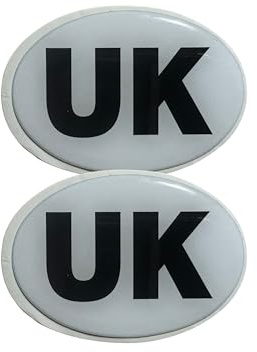 Tek Automotive 3D UK Motorcycle Sticker Twin Pack 7x5cm – Domed Resin Badge for Driving Abroad in Europe & France