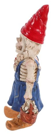 Ciieeo Zombie Gnome Halloween Decor Outdoor Garden Gnome Skull Statue Resin Craft