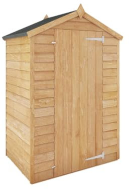 WALTONS | 3 x 4 Overlap Outdoor Garden Shed | Windowless | Single Door | Apex Roof | 7mm Overlap Cladding | Wooden Storage Sheds | 3 x 4 3ft 4ft (3ft x 4ft)