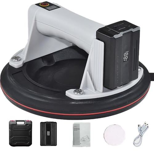 XoTiq Ventosa a Batteria, Sollevatore Elettrico a Ventosa per Sollevamento Pesante, con Batteria 2400mAh Carico Massimo 440 libbre, Ventosa Manuale per carichi Pesanti Pompa Alimentata a Batteria