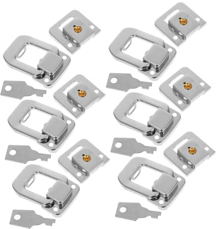 Housoutil Set 6 Pezzi Chiusura Valigia in Ferro Argento con Chiave, Fermagli Versatili per Bagagli, Design Elegante per Viaggio e Conservazione Sicura