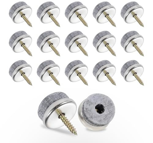 Set di 50 viti feltro Ø 22 mm, feltrini per sedie, piastrelle, mobili, rotondi, 6 mm di spessore
