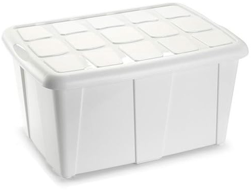 Acan Tradineur - Scatola portaoggetti in plastica, contenitore multiuso, ordinazione, giocattoli, vestiti, prodotto in Spagna, 60 litri, 32 x 63 x 46 cm