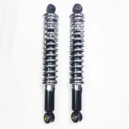 YOUZKA Stoßdämpfer Zubehör Motorrad Stoßdämpfer Federelement 340mm 8mm Feder Silber Chrom Schwarz Stoßdämpfer Für Suzuki(340mm B)