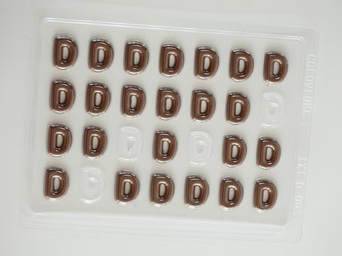 Chocolate Letter Mould A–Z – Reusable Alphabet Molds for Candy, Chocolate, and Fondant – Food-Grade BPA-Free Plastic – Easy to Use – Perfect for Cake Decorating, Baking, and DIY Party Treats (D)