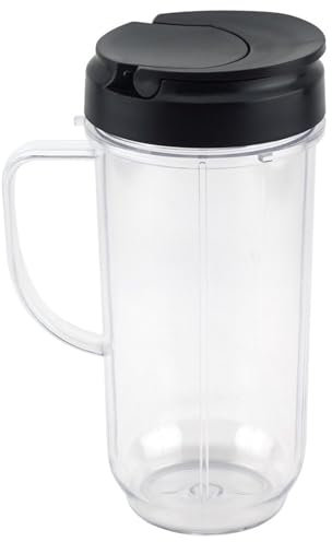 ZAPYVET Repuesto de Vaso Alto de 22 oz con Tapa abatible for Llevar, for licuadoras Magic Bullet MB1001 de 250 W Reemplazo de Cuchillas para licuadora
