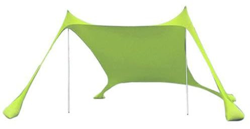 JIEBWCHA Parasol de playa, 210 x 150 x 170 cm, tejido Oxford de playa, resistente al desgaste, resistente al agua, con 2 barras de soporte para playa, picnic, camping