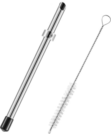 YIZITU Perforatrice de paille en acier inoxydable avec brosse de nettoyage pour la préparation des boissons, accessoires pratiques à presser au citron, perforatrice pour couvercle