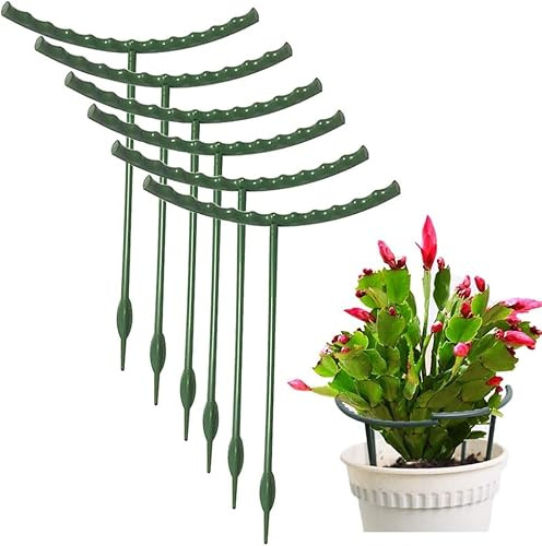 Anneau de Support de Plantes, 6pcs Tuteurs pour Plantes, Tuteur Demi Cercle, Demi Rond Supports de Plantes Réglables, Vert Supports pour Plantes, pour Petites Plantes, Fleurs, Légumes (Vert A)