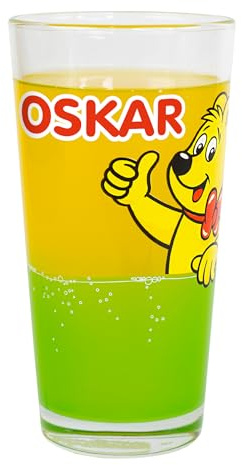 Herz & Heim® Personalisiertes HARIBO Trinkglas mit Name – 380 ml Ritzenhoff & Breker Glas mit Goldbär – 2 Farben (Grün)