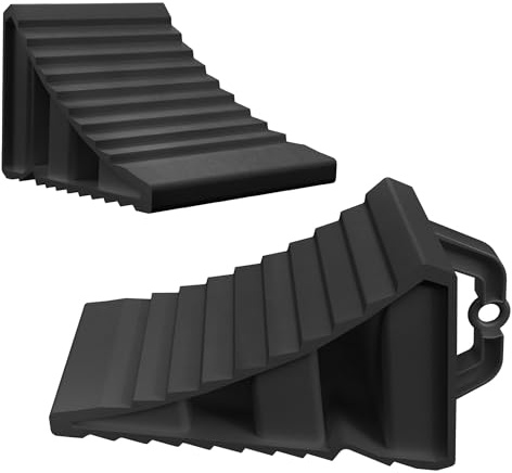 SUBTLETY 2 st. vägkilar släpvagnar bärbara bromsklar med handtag, 20 x 12 x 11 cm böjda uppkörkilar plast parkeringstopp-set halkfria kompensationsklar för husbilar husvagn husbil hus