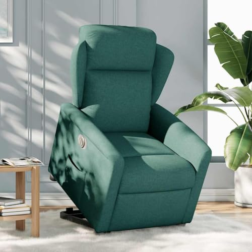 Mimdixy Kinosessel Einzelliegesessel Schlafsessel,Relaxsessel mit Aufstehhilfe Elektrisch Dunkelgrün Stoff,Für Wohnzimmer,Einfach Zu Montieren,Einfach Zu Warten