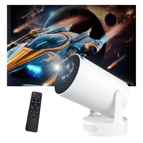 MENDUNER Mini Portable Projector with 6000mAh Rechargeable Battery, 1080P Supported Outdoor Movie Projector, 180° Rotatable Built in Speaker for Bedroom, Camping, Kids