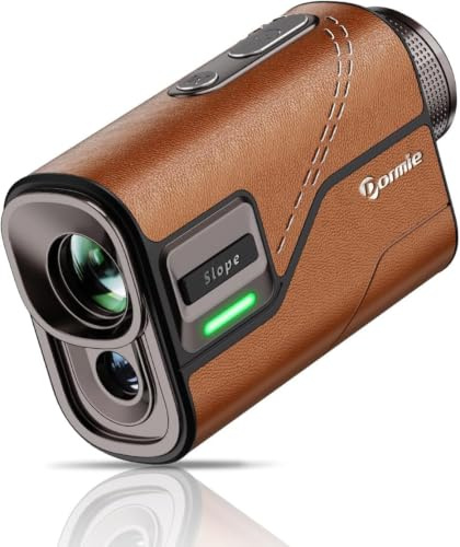 DORMIE T80 Golf-Laser-Entfernungsmesser mit 1000-Yard-Reichweite, Neigungsfunktion mit Schalter, Fahnenmast-Sperre, lederartiger Oberfläche, Type-C-Aufladung und wettkampftauglich.