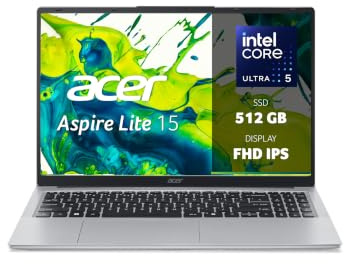 Acer Aspire Lite AL15-54P-536H Notebook PC Portatile 15.6 FHD IPS | Intel Core Ultra 5 115U, RAM 8 GB DDR5, 512 GB SSD, Scheda Grafica Intel, Windows 11 Home, QWERTY, Silver