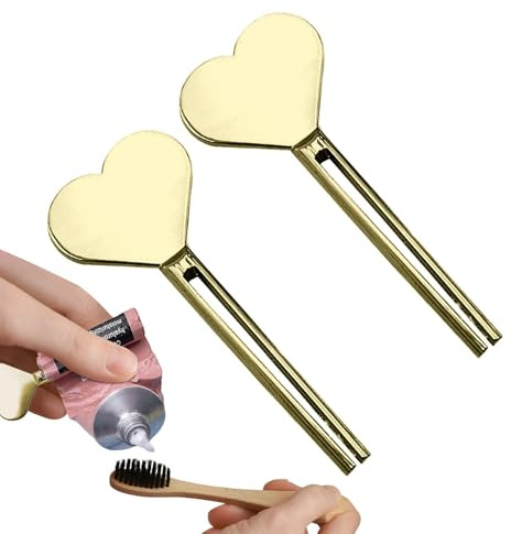 2Pcs Tube Key Tooth Paste Squeezer, Stainless Steel Manual Toothpastes Roller, Manual Toothpaste Squeeze, Key Cream Tube Squeezing Paint Squeezer, for Toothpaste Cosmetic Cream Paint Saving