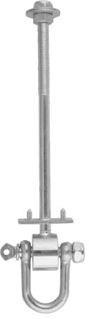 BirnePower Schaukelhaken MHD 200 (1 Stück) – Durchgangshaken M12 mit Schäkel, Verzinkter Stahl, Gesamtlänge 200 mm, Schaukelbefestigung für Holzbalken, Robustes Gewinde mit Mutter & Scheibe (Silber)