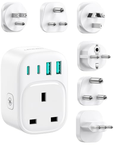 LENCENT Worldwide Travel Adapter Set Type A,B,C,D,I,M Universal Adapter | Cruise Approved International Travel Power Adapter for USA, Japan, Thailand, Spain, Australia, South Africa, India, Nepal
