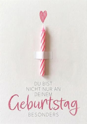the lazy panda card company Geburtstagskarte mit echter Kerze für Frauen Mädchen Mama Freundin Schwester Tochter Kollegin Happy Birthday Karte mit Kraftpapier Umschlag und Make a Wish Motiv