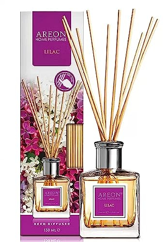 Areon Reed Diffuser/Lilac / 150 ml / 1 Verpackung/Parfüm für zu Hause oder für Büro, langdauernde Aroma, Schilfsticksatz für Diffuser