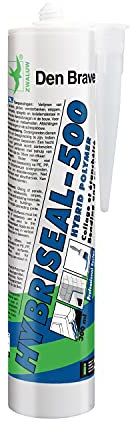 DEN BRAVEN 30618832 Blanc HYBRISEAL 500 EC1, Mastic Colle polymère Hybride pour collages élastiques et Joints à Faible Mouvement, Cartouche de 300ml