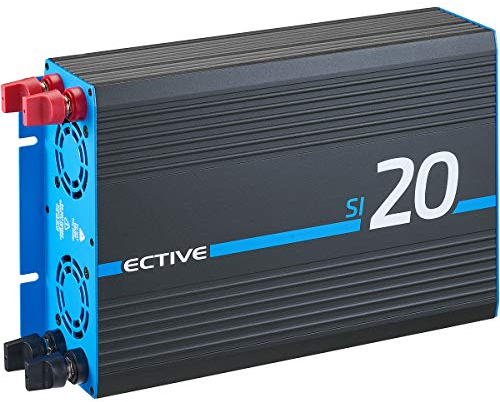 ECTIVE Reiner Sinus Wechselrichter SI20-2000W, 24V auf 230V, USB, Überlastschutz, Überhitzungsschutz, Aluminiumgehäuse - DC/AC Spannungswandler, Umwandler, Stromwandler für Haushaltsgeräten