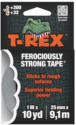 T Rex Tape 241330 Lot de 9 rouleaux de ruban adhésif étanche Gris graphite 25 mm x 9,14 m