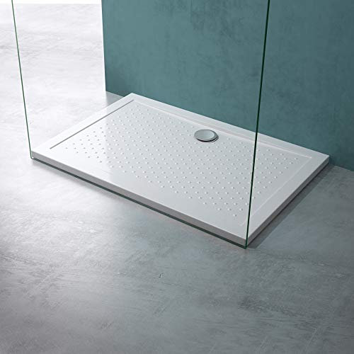 Mai & Mai receveur de douche anti glisse bac à douche blanc 80x90x4cm rectangulaire LAR