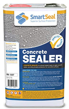 Smartseal Professional Grade Concrete Sealer - Outdoor Use, Ideal Driveway & Patio Sealer - Easy To Apply, Solvent Based Acrylic (5 Litre)