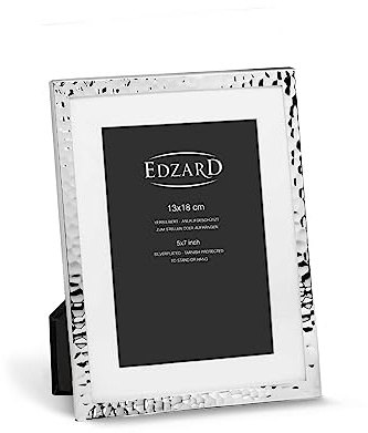 EDZARD Bilderrahmen Fano (Foto 13x18 cm) mit Passepartout, versilbert anlaufgeschützt