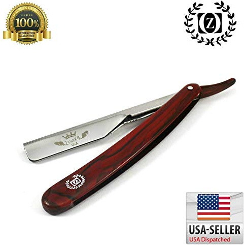 CUT THROAT BEARD BARBER SALON STRAIGHT RAZOR RASOIR + FREE BLADES RED