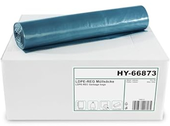 Müllsäcke 120L (10 x 15 Beutel), Typ 100 LDPE – 700x1100 mm – extra reißfest & blickdicht – blaue Abfallsäcke für Haushalt, Gewerbe & Industrie