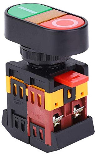 APBB-22/25N Doppel Druckknopfschalter mit LED Licht, NO+NC Tastenschalter, An/Ausschalter, rote oder grüne Tasten Sicherheitsschalter (380 V)